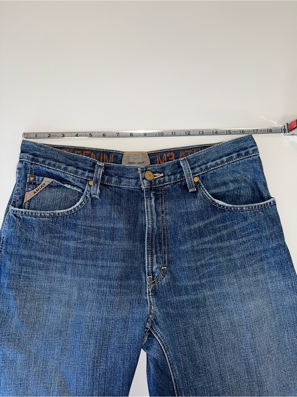 Ariat M3 Athletic Fit Jeans Loop Lock Medium Wash Blue Western Men’s 33x36 - Picture 11 of 14